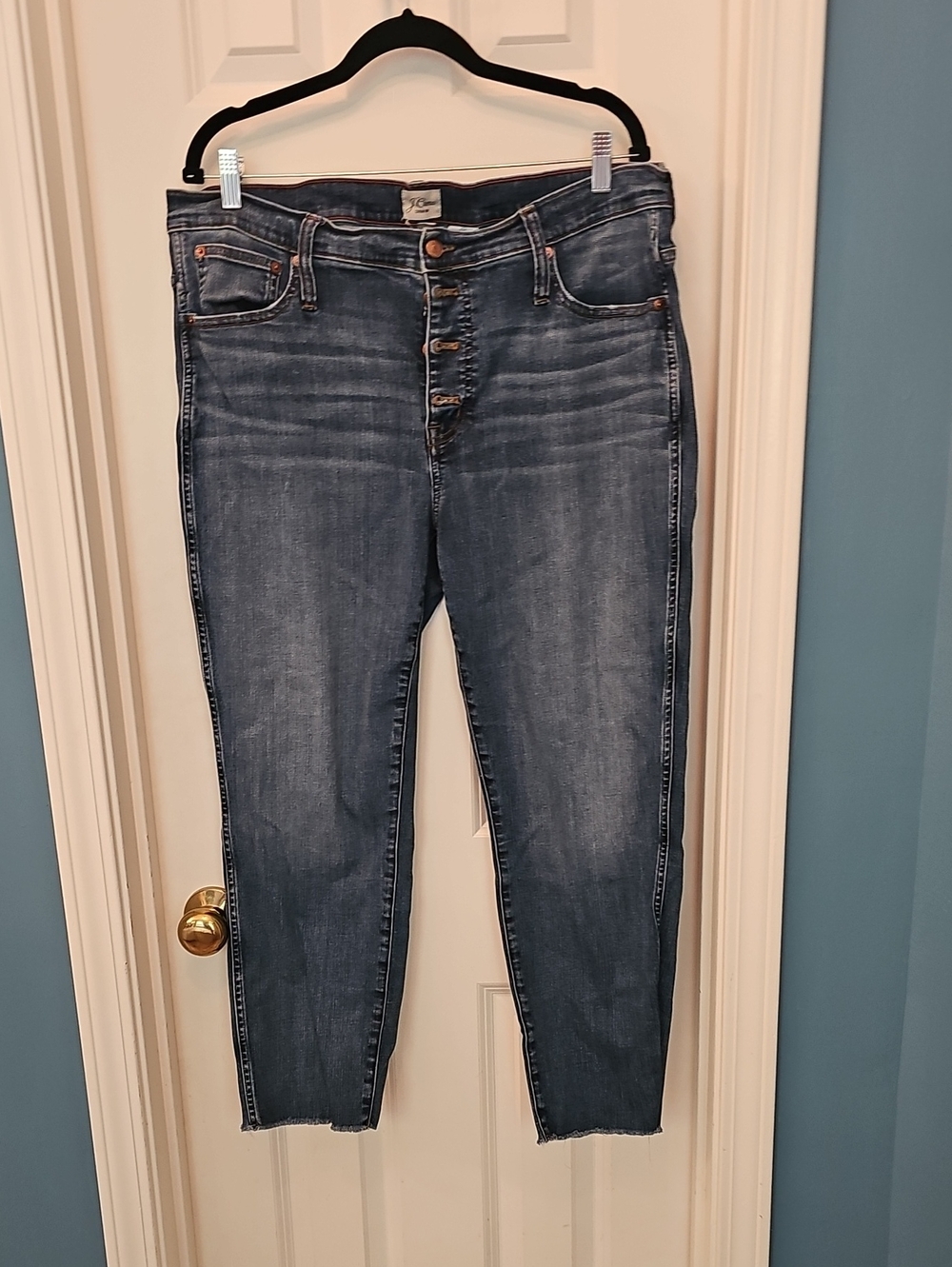 J. Crew Faded Blue High-Rise Button-Fly Jeans